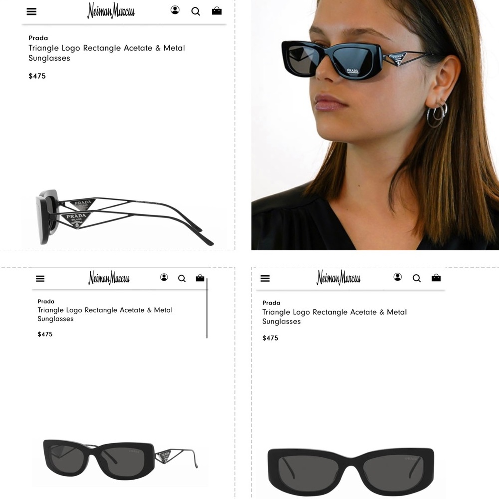 PRADA ULTRA COOL FRAMES WITH METAL ARMS FEATURE THE SIGNATURE TRIANGLE SUNNIES - Picture 6 of 16